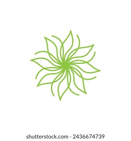 Rotation leaf logo design vector