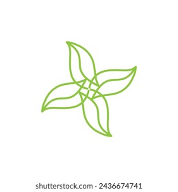 Rotation leaf logo design vector