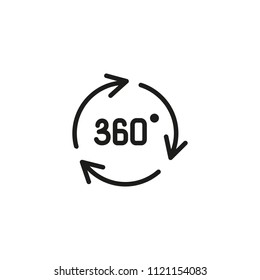 Rotation line icon. Three hundred and sixty degree, view, round. Angle concept. Vector illustration can be used for topics like projection, panorama, visibility