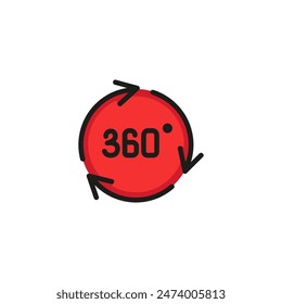 Rotation line icon. Three hundred and sixty degree, view, round. Angle concept. Vector illustration can be used for topics like projection, panorama, visibility