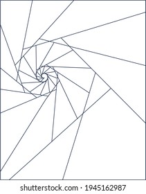 Rotation of lines in golden square elements, vector illustration