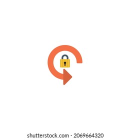rotation locked flat icon vector, Web interface icon 