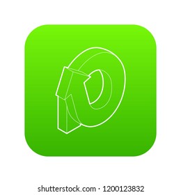 Rotation loop icon green vector isolated on white background