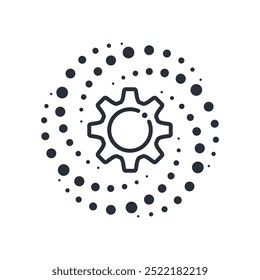 Mecanismo de rotación. Nuevo o alternativo. Ilustración vectorial aislada sobre fondo blanco.