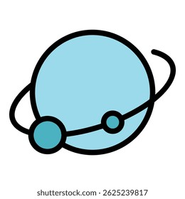 Rotation of the moon icon. Outline rotation of the moon vector icon color flat isolated