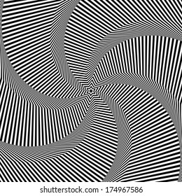Rotation movement illusion. Op art design. Vector art.