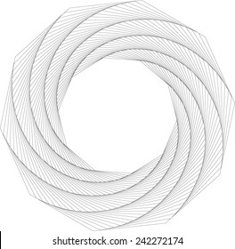 rotation nonagon abstract geometric background, vector equilibrium