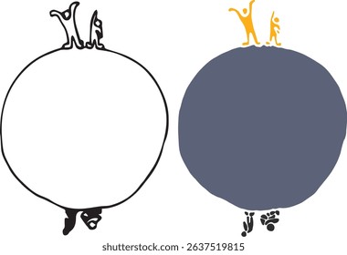 The rotation of people's conditions between above and below Vector