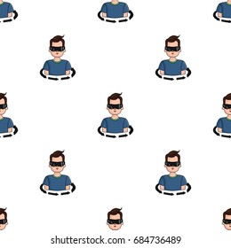Rotation of player in the virtual reality icon in cartoon style isolated on white background. Virtual reality symbol stock vector illustration.