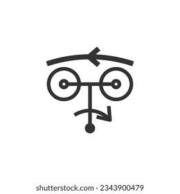 Rotation of raising cylinder against direction of cloth icon isolated on white background. Graphical symbol modern, simple, vector, icon for website design, mobile app, ui. Vector Illustration