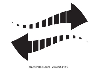 Rotation recycle arrows icon on white background. Refresh, reload, recycle and update symbol in black color. vector illustration. 
