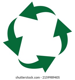 rotation or recycling arrows green color. on white background