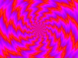 Rotation Red Spirals. Spin Illusion.