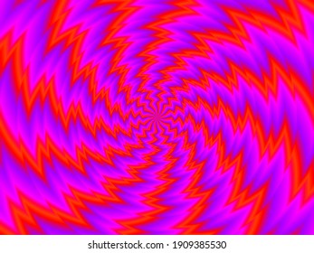 Rotation des spirales rouges. Illusion de spirale.