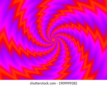 Rotation red spirals. Spin illusion.