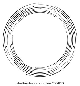 Rotation, Drehbewegung, Torsionskonzept kreisförmige Pfeilgrafik. Radial, strahlend Spirale, Strudel, Wirbel von Zeigern. Pfeile für Umlauf, Recycling, Recycling-Konzept