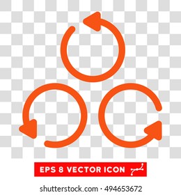 Rotation round icon. Vector EPS illustration style is flat iconic symbol, orange color, transparent background.