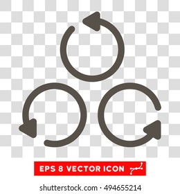 Rotation round icon. Vector EPS illustration style is flat iconic symbol, grey color, transparent background.