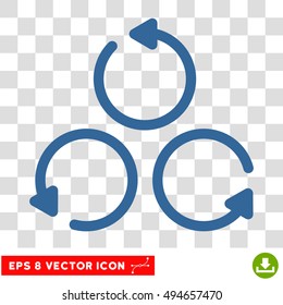 Rotation round icon. Vector EPS illustration style is flat iconic symbol, cobalt color, transparent background.
