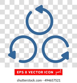 Rotation round icon. Vector EPS illustration style is flat iconic symbol, cobalt color, transparent background.