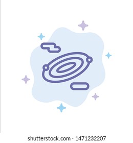 Rotation, Science, Space Blue Icon on Abstract Cloud Background. Vector Icon Template background