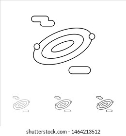 Rotation, Science, Space Bold and thin black line icon set. Vector Icon Template background