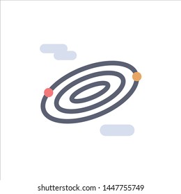 Rotation, Science, Space  Flat Color Icon. Vector icon banner Template