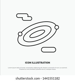 Rotation, Science, Space Line Icon Vector