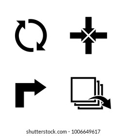 Rotation. Simple Related Vector Icons Set for Video, Mobile Apps, Web Sites, Print Projects and Your Design. Black Flat Illustration on White Background.