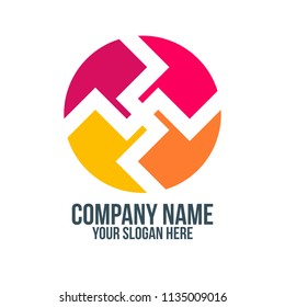 rotation step and gear life abstract company logo concept