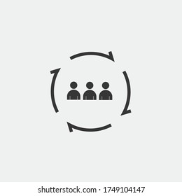 rotation team management vector icon