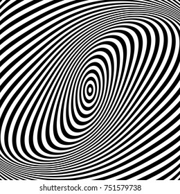 Rotation torsion movement illusion. Abstract op art graphic design. Lines texture. Vector illustration.