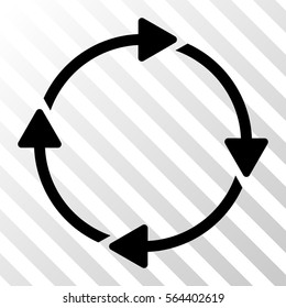 Rotation vector icon. Illustration style is flat iconic black symbol on a hatched transparent background.