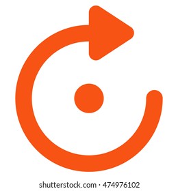 Rotation vector icon. Style is stroke flat icon symbol, orange color, white background.
