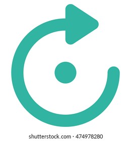 Rotation vector icon. Style is stroke flat icon symbol, cyan color, white background.