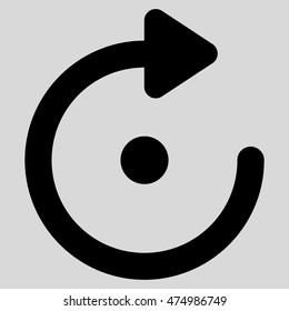 Rotation vector icon. Style is stroke flat icon symbol, black color, light gray background.