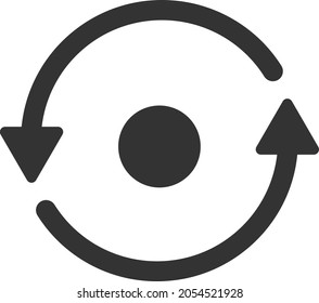 Rotation vector illustration. Flat illustration iconic design of rotation, isolated on a white background.