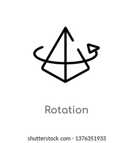 rotation vector line icon. Simple element illustration. rotation outline icon from augmented reality concept. Can be used for web and mobile