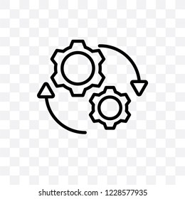Rotation vector linear icon isolated on transparent background, Rotation transparency concept can be used for web and mobile