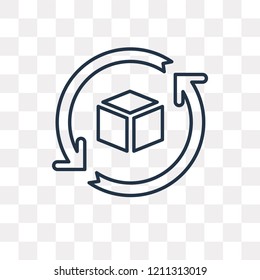 Rotation vector outline icon isolated on transparent background, high quality linear Rotation transparency concept can be used web and mobile
