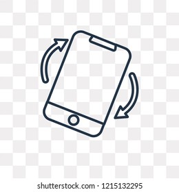 Rotation vector outline icon isolated on transparent background, high quality linear Rotation transparency concept can be used web and mobile