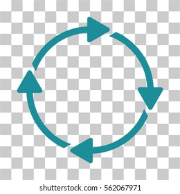 Rotation vector pictograph. Illustration style is flat iconic soft blue symbol on a transparent background.