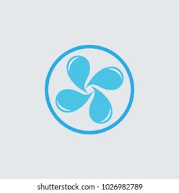 Rotation water drop logo, spread water logo, swirl water drop logo design vector