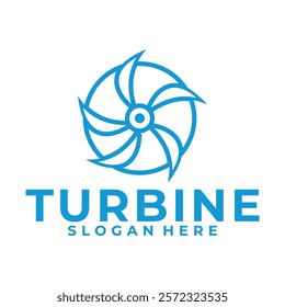 Rotation of wind turbine logo icon. windmill vector logo