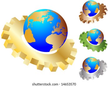 Rotation of world illustration