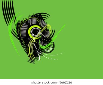 Rotatory system. green abstract background . vector illustration