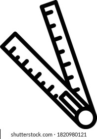 rotatry meansuring scale concept vector icon design, folded Measuring instrument and Ruler Symbol on White background