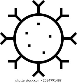 icono de rotavirus. Diseño de estilo lineal delgado aislado sobre fondo blanco