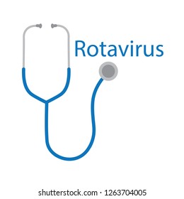 rotavirus word and stethoscope icon- vector illustration