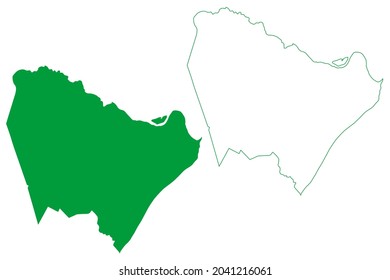 Roteiro municipality (Alagoas state, Municipalities of Brazil, Federative Republic of Brazil) map vector illustration, scribble sketch Roteiro map